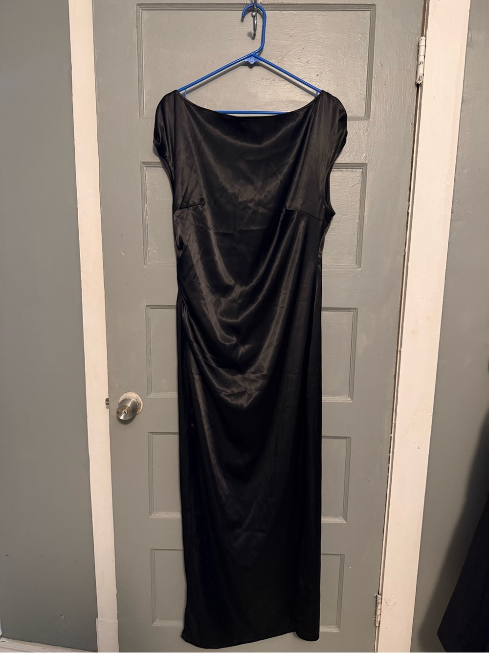 HALARA Black Satin Maxi Dress